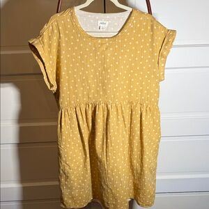 UpWest Organic Cotton Mustard Boho Babydoll Top Daisy Print Size M